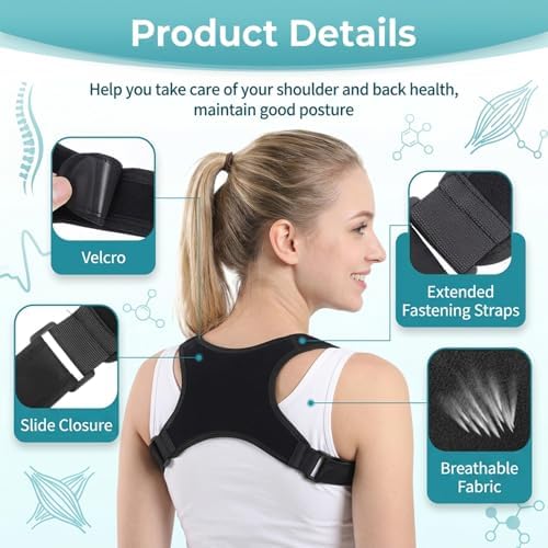 Posture Corrector Comfortable Back Posture Brace Adjustable Lightweight Breathable Straightener Support Brace Spine for Men Women Lower Hunchback Back Shoulder Neck Pain Relief - Image 3