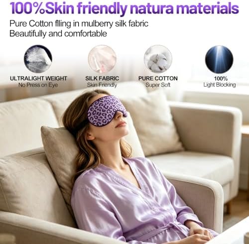 Silk Sleep Mask, Blackout Eye Mask for Sleeping with Adjustable Strap - Image 2