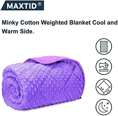 MAXTID Violet Weighted Blanket for Kids, 5lbs 36inx48in, 30 to 70lbs Child - Image 2