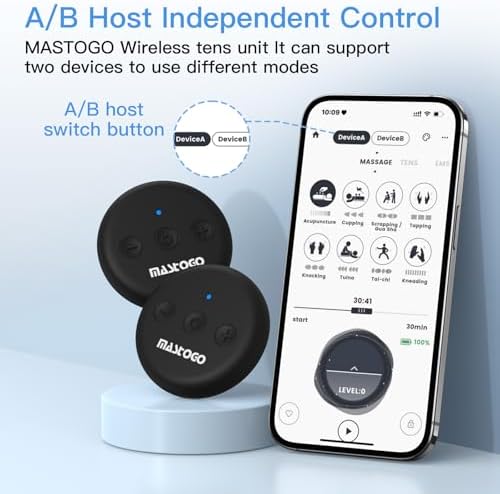 MASTOGO Dual Host Wireless TENS Unit Muscle Stimulator with APP Control - Image 4