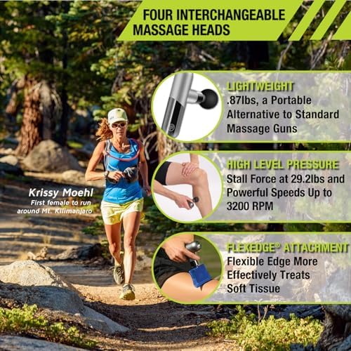 Pro-Tec Athletics Force Mini 2.0 Massage Gun w/FlexEdge® Attachment + 3 More (4 Total), Handheld Vibrating Soft Tissue Mobilizer, Percussion Muscle Scraper, Whole Body Muscle Relaxation, 5 Speeds - Image 4