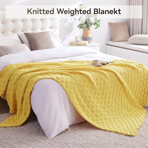 Knitted Weighted Blanket for Adult, No Beads Heavy Blanket 36"x48" 3lbs - Image 6