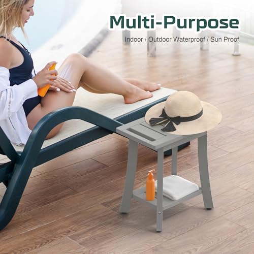 Waterproof HIPS Shower Bench for Inside Shower, Shower Stool, Grey - Image 7