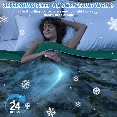 inhand Cooling Blanket King Size for Hot Sleepers (90"x108", Dark Green) - Image 5