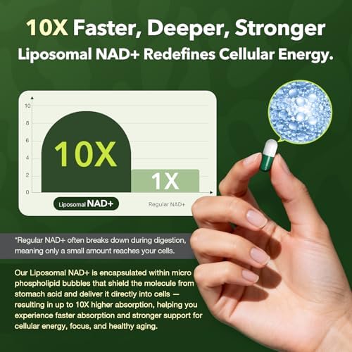 Nad Resveratrol Supplement 1200mg Per Serving – Liposomal Nad+ Resveratrol for Women & Men – High Purity 1200mg Nad+ Supplement for Energy & Healthy Aging, Resveratrol, Quercetin, 90 Counts, 2Pack - Image 4