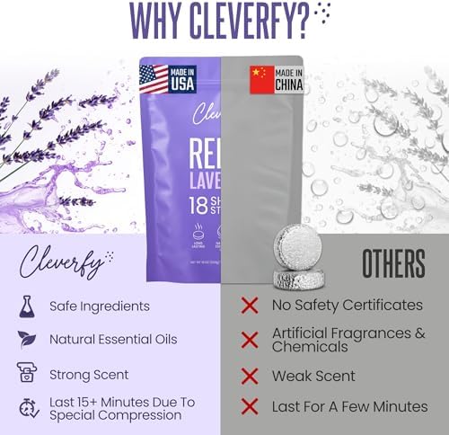 Cleverfy Lavender Shower Steamers Aromatherapy Gifts for Women, 18 Tablets - Image 5