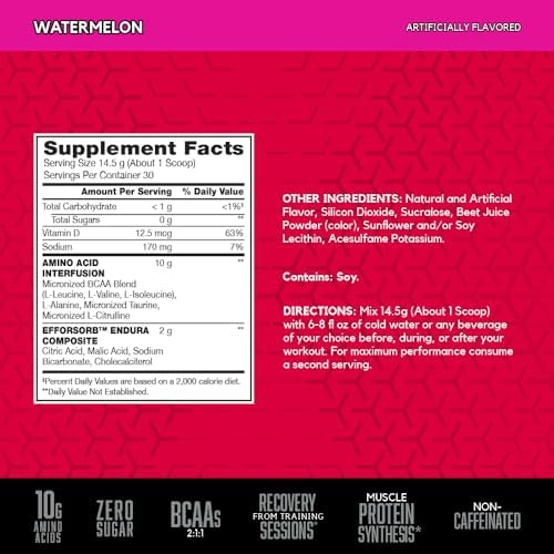 BSN Amino X Recovery Powder with BCAAs, Zero Sugar, 30 Servings - Image 2