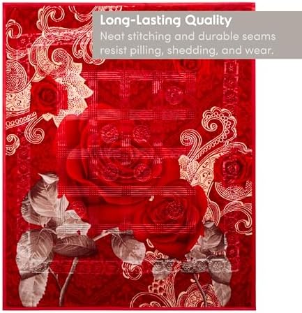 Nestl Korean Mink Blanket Queen Size - 9 Lbs Velvet Fleece Korean Blanket - 2 Ply Warm & Thick Winter Blanket - Wrinkle & Fade Resistant - 79 x 94 Inches (Maroon) - Image 5