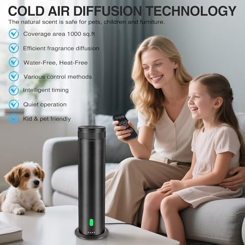 Waterless Scent Diffuser Starter Kit - Suitable for Home and Hotel Series Air Diffuser, 800 Square Inches of Coverage, 5 Kinds of Scented Essential Oils, Remote Control - Image 3