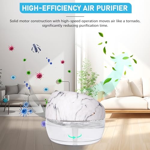Purifier Air Washer, Air Fresher Aroma Diffuser for Home, Office, Air Purifier with Night Light (Marbling) - Image 3