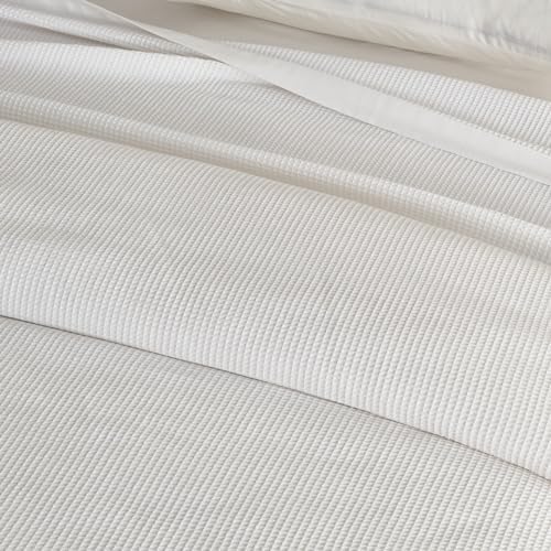 Great Bay Home 100% Cotton Blanket for King Size Bed | Lightweight and Breathable Waffle Weave Blankets for Summer & Spring | Versatile, Layering White Bed Blanket, White, 102x90 inches - Image 6