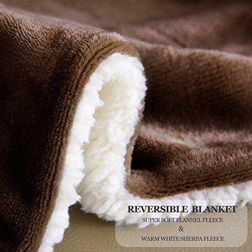 NANPIPER Sherpa Blanket Twin Thick Warm Throw for Winter Bed Super Soft Fuzzy Flannel Fleece/Wool Like Reversible Velvet Plush Blankets (Brown Twin Size 60"x80") - Image 4