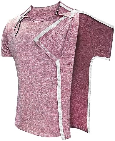 Women Shoulder Surgery Shirts for Women Tear Away Post Surgery Shirt for Men Full Snap Access Recovery Clothing - Image 6