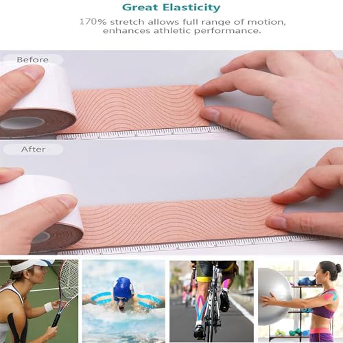 Kinesiology Tape Precut - 40Strips [10in x 2in]| Pro Elastic Athletic Tape, Cotton Waterproof Hypoallergenic Sports Tape for Joints Support & Muscle Pain Relief,Perfect for Any Activity(Blue,) - Image 3