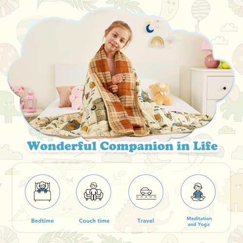 CuteKing Weighted Blanket - Weighted Blanket with Premium Glass Beads - Breathable Heavy Blanket for Comfortable Rest - Thick Blanket All Season(10lbs, 50"x60", Camping) - Image 4