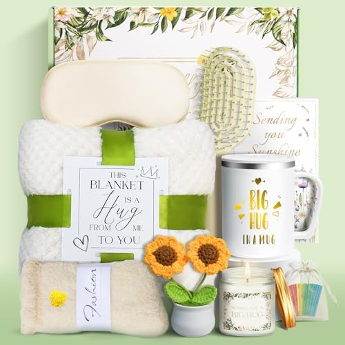 11 PCS Birthday Gifts for Women, Get Well Soon Gifts Baskets for Women Self Care Gifts, Spa Care Package After Surgery Thinking of You Sympathy Gift,Gift for Sick Friends Mom w/Blanket by SparkWarmthGiftSparkalyn
