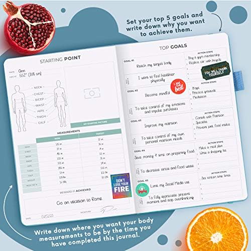 Clever Fox Wellness Planner & Food Journal for Weight Loss, A5 Light Blue - Image 3