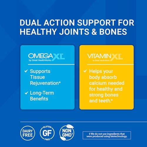 OmegaXL Joint Support Supplement - Natural Muscle/Immune Support, 60 Softgels (2 Pack) & VitaminXL D3 High Potency Daily Vitamin D 5000 IU 125mcg Supplement (30 Softgels) - Image 2
