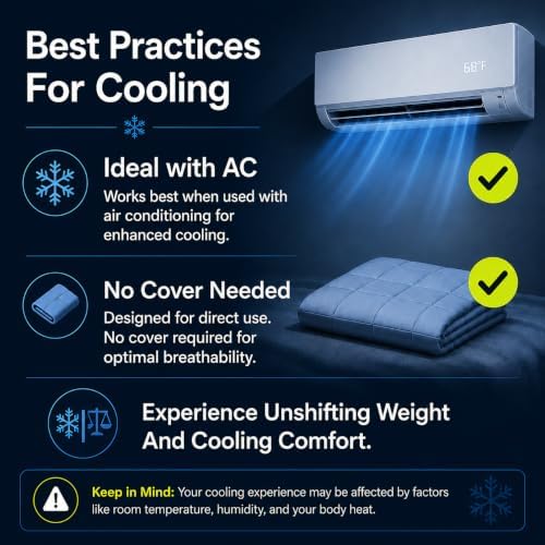 HomeSmart Cooling Weighted Blanket Queen Size 30 lbs, Medium Pressure - Image 6