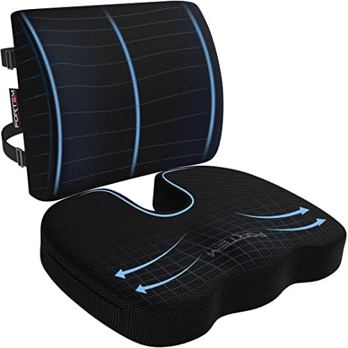 FORTEM Seat Cushion & Lumbar Support for Office Chair, Wheelchair, Car by FORTEM