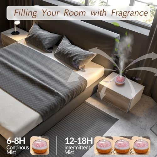 Aromatherapy Essential Oil Diffuser, 300ml Air Diffuser Humidifier with 7 LED Colors, Timer & Auto-Off for Home Bedroom Office (Pink) - Image 5