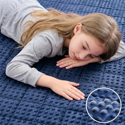 yescool Blue Weighted Blanket for Adults 15 lb, 48 * 72in Twin Full Size Heavy Throw Blanket for Better Sleep - Image 2
