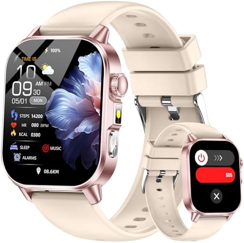 Yowow BIT Smart Watch for Men Women with 2.0" HD Display, Blood Pressure Oxygen Heart Rate Sleep Monitor, 136 Sports Modes, IP68 Waterproof Fitness by Yowow+BIT