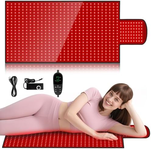 LITDUCK Body Red Light Therapy Mat, Eligible Red Light Therapy Blanket, 2in1 LEDs(660nm& 850nm), Premium Leather, Adjustable Timer & Intensity 36.3"*15.8" by LITDUCK