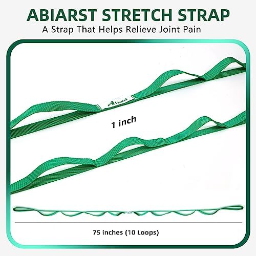 Abiarst Stretching Strap Yoga Straps for Physical Therapy, 10 Loops Non-Elastic Stretch Band for Pilates, Flexibility, Exercise and Gymnastics - Image 3
