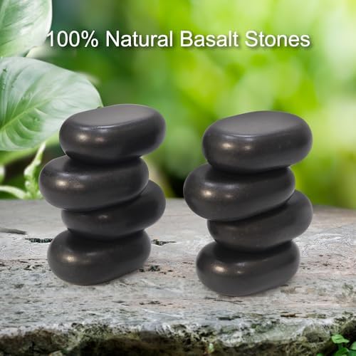 Master Massage Large Flat Ovular Basalt Hot Stone Set – 8-Piece Pack (3" x 2" x 1") for Professional Spa and Massage Therapy, Relaxation - Image 6