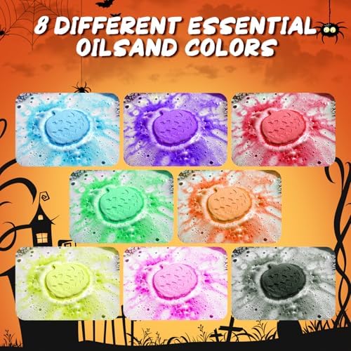 Halloween Bath Bombs for Kids with Surprise Toys Inside Boo Basket Stuffers Bubble 8 Pack Pumpkin Spooky Fizzy，Party Favors for Teens Gifts for Kids Girls Boys Supplies - Image 3