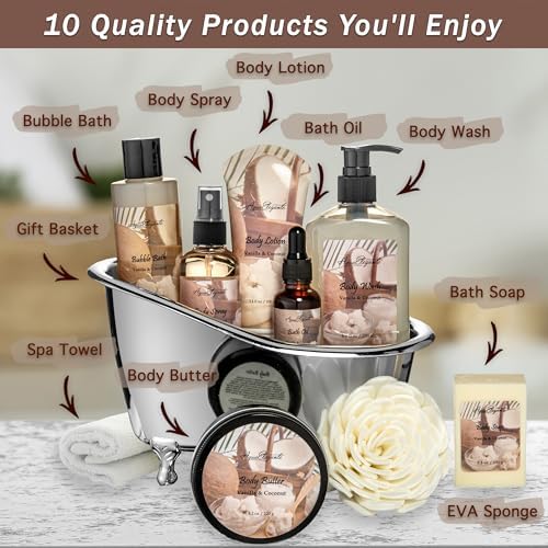 Aqua Elegante Spa Gift Basket For Women - Coconut & Vanilla - Image 2