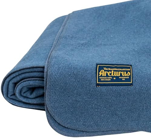 Arcturus Bighorn 100% Virgin Wool Blanket | Heirloom-Quality Wool Bedding for Home & Cabin | Warm, Thick & Durable (Queen Size, Steel Blue) by Arcturus