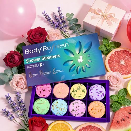 Shower Steamers Aromatherapy - 8 Pack Shower Bombs with Natural Essential Oils, Birthday Gifts for Women Self Care Relaxation Home SPA Stress Relief Eucalyptus for Shower, Gifts for Women Her Mom - Image 4
