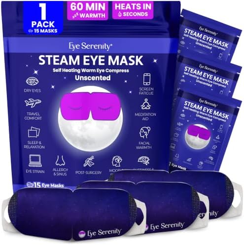 Eye Serenity Steam Eye Mask, Heated Eye Mask Fast Relief for Stye Unscented by LureEssentials