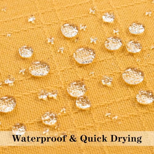 Kevin Textile Outdoor Waterproof 16”x16” Pillow Covers 2 Pack, Dark Yellow - Image 2