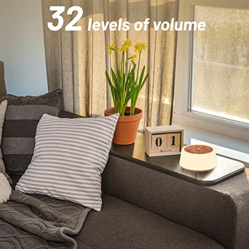 Color Noise Sound Machines with 10 Colors Night Light 25 Soothing Sounds and Sleep White Noise Machine 32 Volume Levels 5 Timers Adjustable Brightness Memory Function for Adult Kid Baby - Image 6