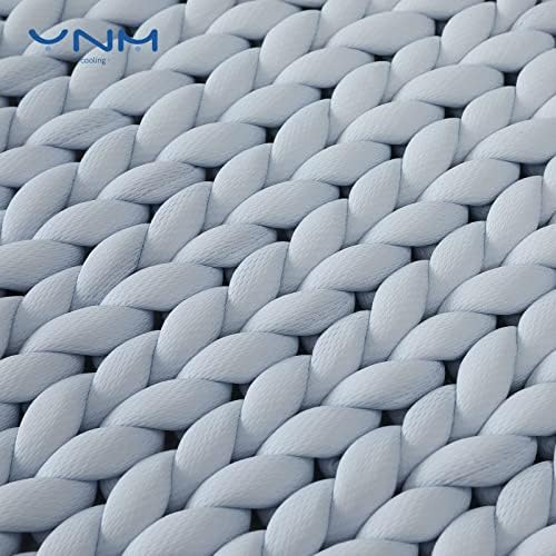 YnM Cooling Weighted Blanket, Handmade Chunky Yarn Knitted Design, Temperature Regulating and Breathable, Machine Washable Throw for Sleep or Home Decor (Azure Blue, 60x80 Inch, 15lbs) - Image 2