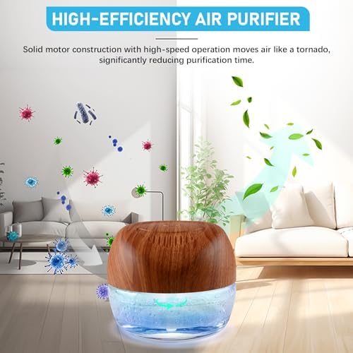 Water-Based Purifier Air Washer, Air Revitalizer & Freshener, Air Fresher with 7 LED Color Changing Light for Rooms (DarkYellow) - Image 2