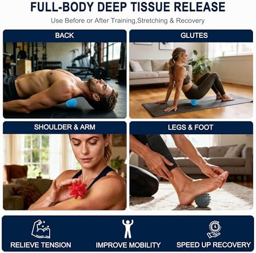 HODEMI 3.5" Massage Ball Set for Self-Massage, Textured Lacrosse Balls for Deep Tissue Muscle Relaxation, Trigger Point & Muscle Recovery, Myofascial Release Support for Back, Shoulder & Foot - Image 3
