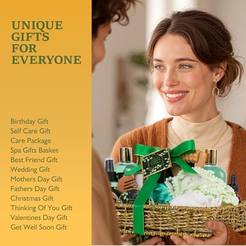 Eucalyptus Bath & Body Gift Basket, Self-Care Set for Women & Men Spa Gift - Image 6