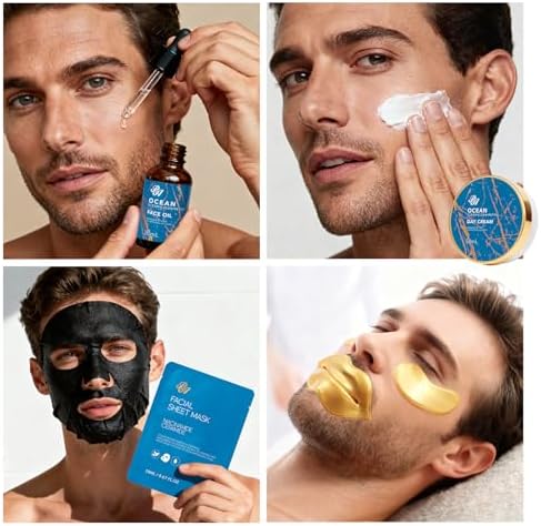 21 Pcs Men Facial Skin Care Set, Father's Day Gifts, Bath & Beard Gift Set for Men, Home Spa & Self-Care Gift Basket Set, Clay Mask, Birthday, Christmas, Valentines, Boyfriend, Anniversary, Dad - Image 2