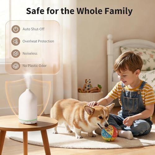 URPOWER 180mL Ceramic Essential Oil Diffuser Aromatherapy Diffuser for Home - Image 4