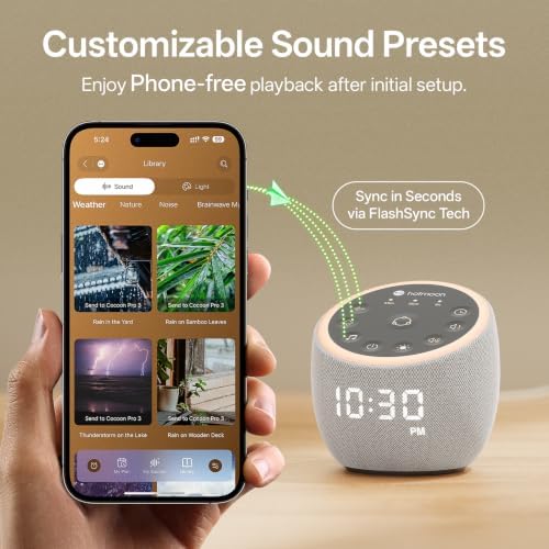 Hotmoon Sound Machine with App, Cocoon Pro 3 White Noise Machine, Plug in - Image 6