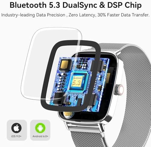 Tensky Smart Watch for Women, 1.85" HD AMOLED Fitness Tracker (Answer/Call) with 24/7 Heart Rate/Sleep/SpO2 Monitor for iPhone & Android, 120+ Sports Modes Smartwatch with IP68 Waterproof - Image 2