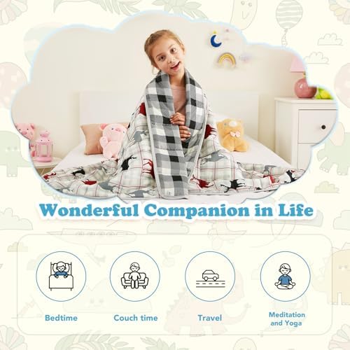 CuteKing Weighted Blanket - Weighted Blanket with Premium Glass Beads - Breathable Heavy Blanket for Comfortable Rest - Soft Thick Blanket All Season(3lbs, 36"x48", Deer) - Image 4