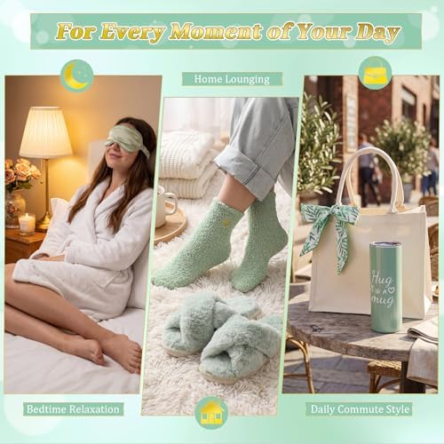 Patelai 7 Pcs Birthday Gifts for Women Spa Robe and Slippers Set Self Care Gift Basket for Women Spa Gift Basket for Friend - Image 6
