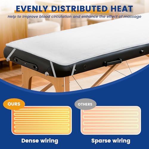 Massage Table Warmer Heating Pad Professional Massage Bed Warmer with 4 Timer, 8 Heat Settings, Overheat Protection for Massage Bed & Spa, Thickened & Soft Fleece, 30" x 71" - Image 4
