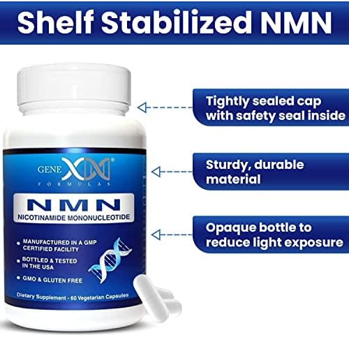 Genex Formulas NMN 250 mg Dose Stabilized Form 99% Pure Supplement, 3 Pack - Image 5