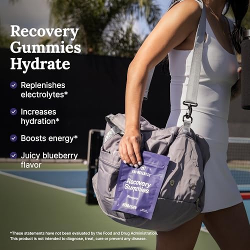 For Wellness Recovery Gummies Hydrate | Blueberry Electrolyte & Antioxidant Supplements for Hydration, Energy & Post-Workout Performance | Vegan, Non-GMO, 30 Count - Image 2